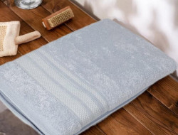 Полотенце махровое хлопковое KARVEN PETEK BORDUR DUZ H5160 LUX COTTON acik mavi 70х140