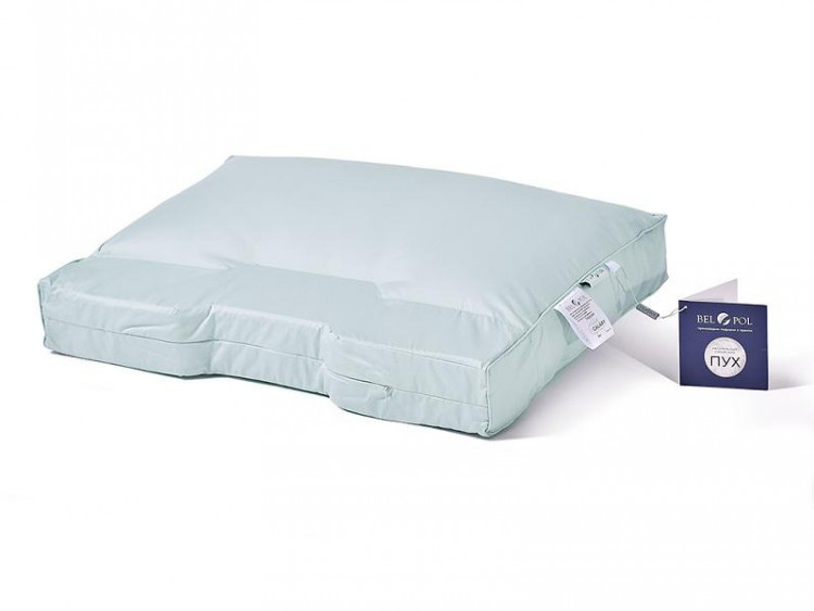 Подушка из серого гусиного пуха со вставкой Memory Foam BELPOL GALAXY RIVER 50х70х8 упругая