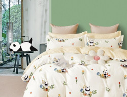 Постельное белье из твила TANGO панда на полянке 50х70 (2шт), 70х70 (2шт) евро