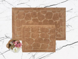 Набор ковриков для ванной хлопковый KARVEN KV427 TAS темно-бежевый 50х60 (1шт), 60х100 (1шт)