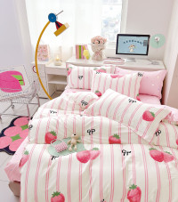 Постельное белье из твил-сатина TANGO клубничное утро 50х70 (2шт), 70х70 (2шт) евро