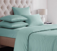 Простыня на резинке из сатина SAILID SL-1-90 ментол 90х200х25