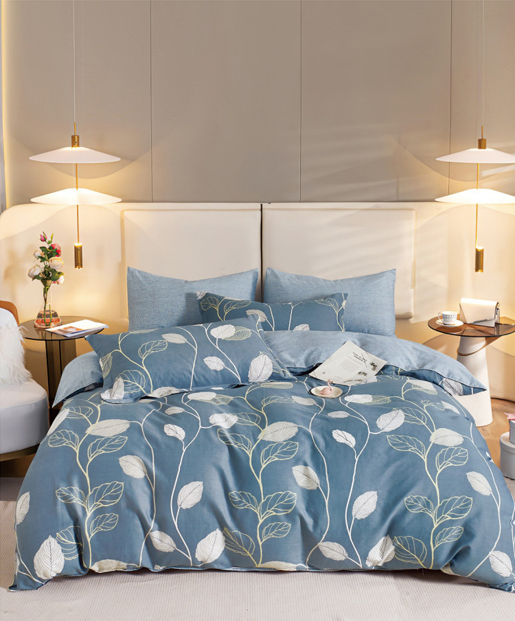 Постельное белье из твил-сатина TANGO листочки 70х70 (2шт) 2-спальное