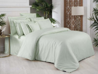 Постельное белье из страйп-сатина де люкс SAREV SPORT CHIC 260TC N303 JACQUARD STRIPE V8-YESIL 50х70 (2шт) 1,5-спальное