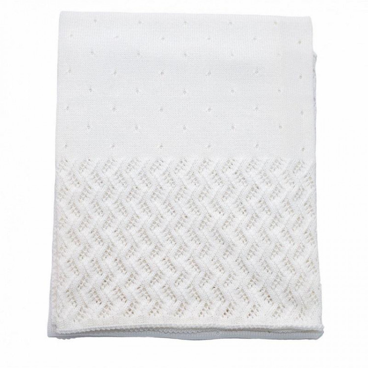 Плед детский из хлопка и акрила BELPOL LACE белый 110х140