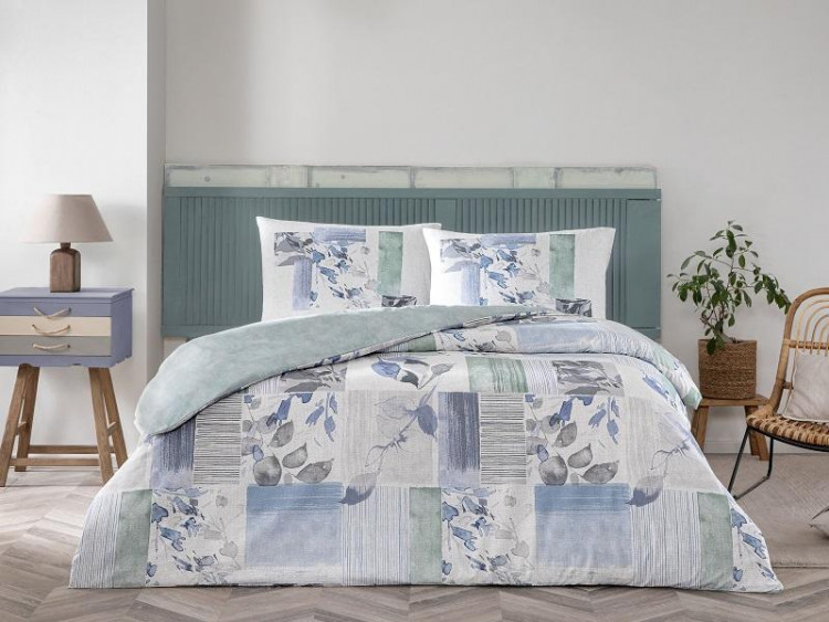 Постельное белье из ранфорса TAC RANFORCE ELOISE синее 1,5-спальное