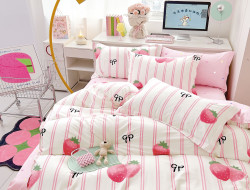 Постельное белье из твил-сатина TANGO клубничное утро 70х70 (2шт) 2-спальное