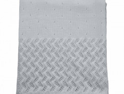 Плед детский из хлопка и акрила BELPOL LACE серебряный 110х140