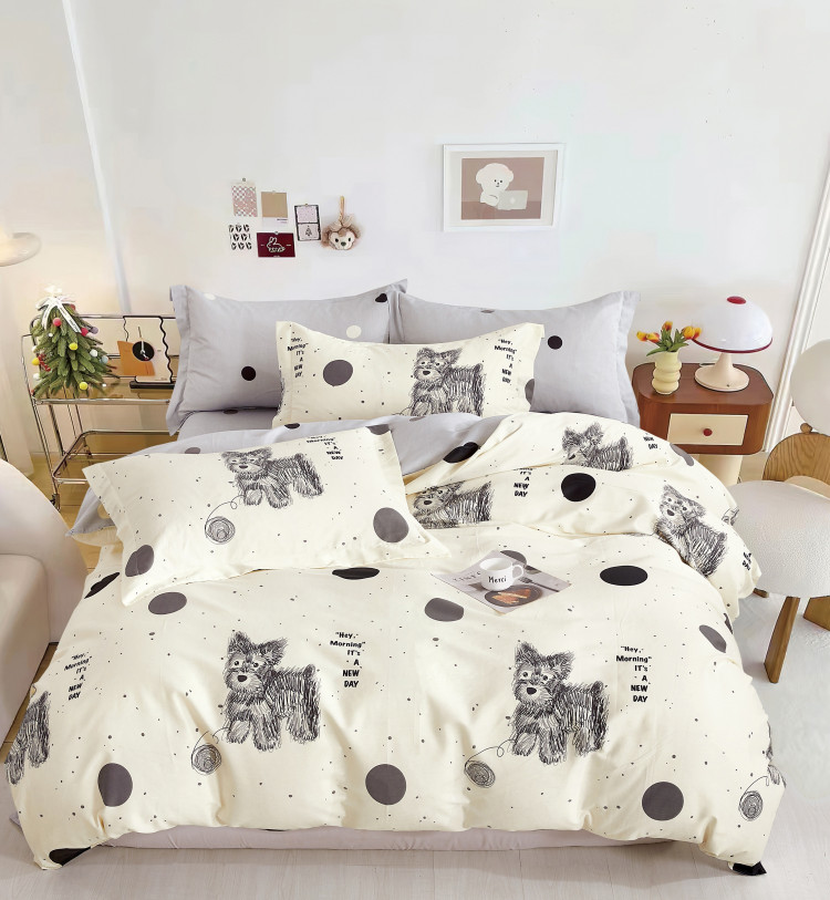 Постельное белье из твил-сатина TANGO собачки 50х70 (2шт) 2-спальное