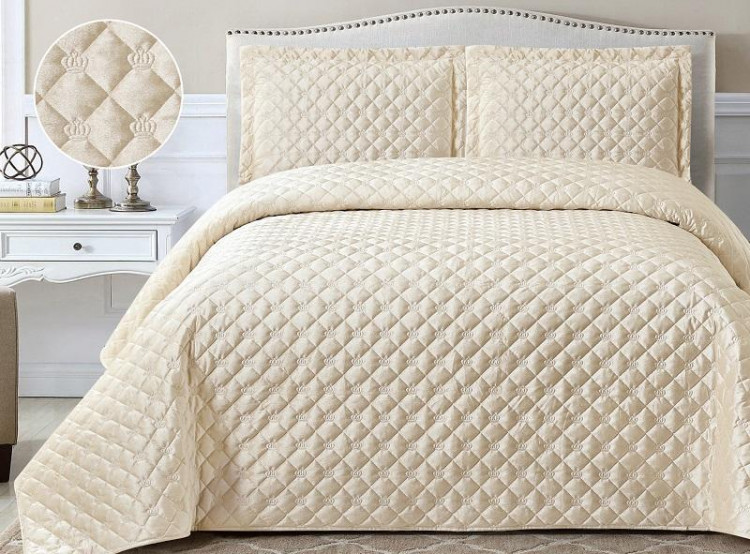 Покрывало с наволочками тонкое из велюра TANGO FRENCH CROWN FC-07 240х260