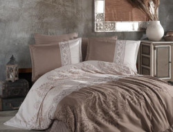 Постельное белье из сатина KARVEN N026 LALIN BROWN V-1 50х70 (2шт), 70х70 (2шт) семейное