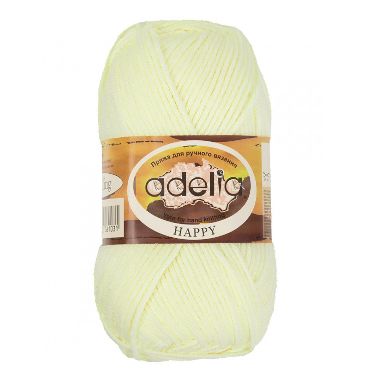 Пряжа ADELIA HAPPY №05 молочная 100% акрил, 10 шт х 50 гр, 128 м +/- 7 м