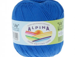 Пряжа ALPINA LILY №100 синяя 100% мерсеризованный хлопок 10 шт х 50 гр, 175 м +/- 5 м