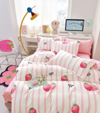 Постельное белье из твил-сатина TANGO клубнички 50х70 (2шт) 1,5-спальное