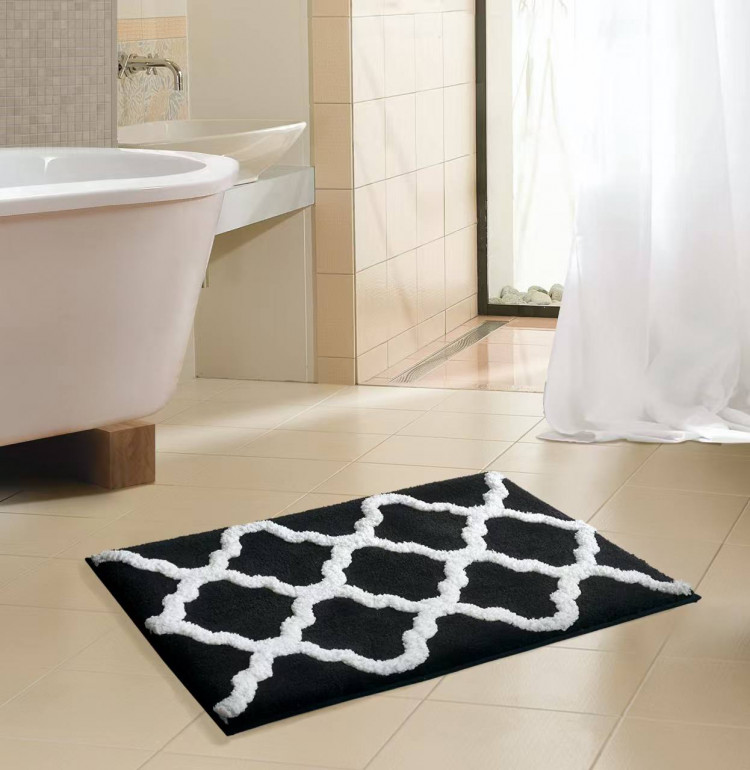 Коврик из микрофибры TANGO RAINBOW Ромбы черный 40х60