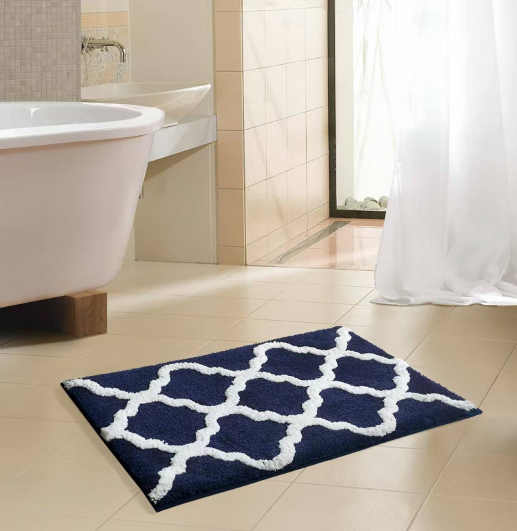 Коврик из микрофибры TANGO RAINBOW Ромбы синий 50х80