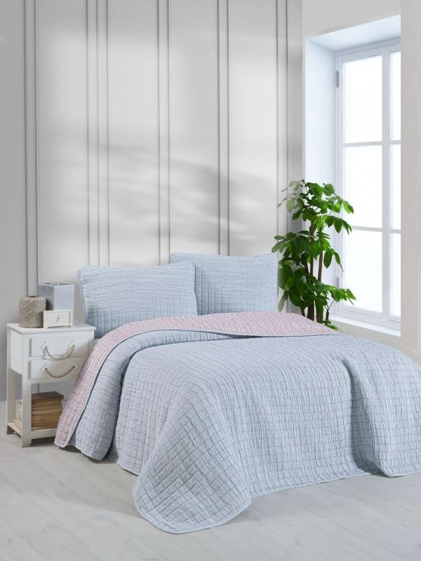 Покрывало тонкое из хлопка и микрофибры KARVEN Y836 MUSLIN KARE V1 сиреневое 160х240 с наволочкой 50х70