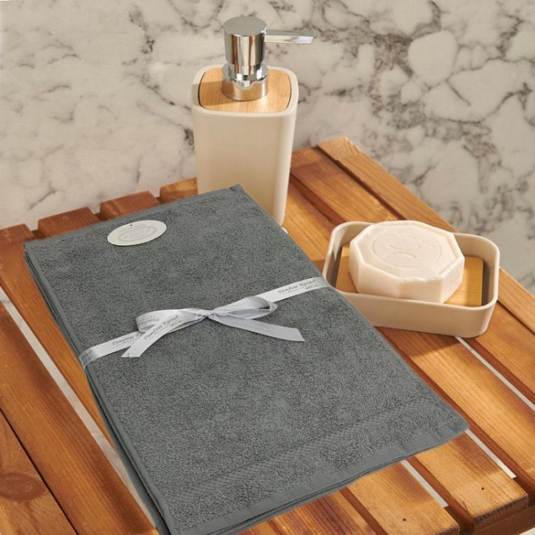 Набор кухонных полотенец махровых хлопковых KARVEN HM771 PETEK BORDUR DUZ gri 30х50 (6шт)