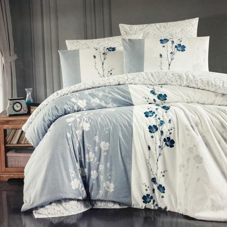 Постельное белье из ранфорса KARVEN N031 CAMELIA GREY 50х70 (2шт), 70х70 (2шт) семейное