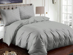 Постельное белье из микросатина TANGO серый зигзаг 70х70 (2шт) 2-спальное