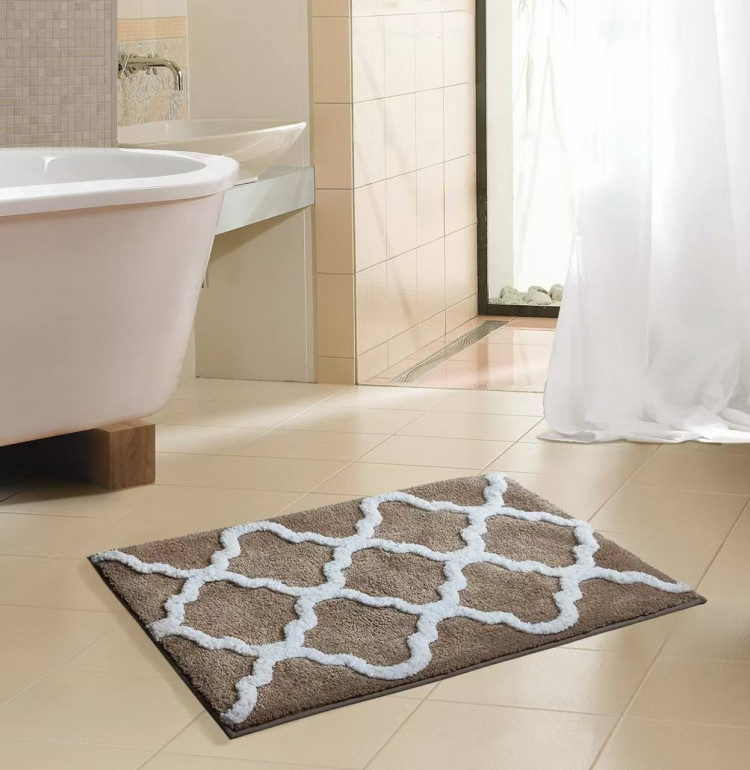 Коврик из микрофибры TANGO RAINBOW Ромбы бежевый 50х80