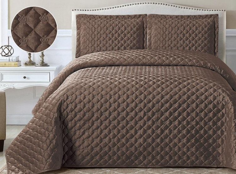 Покрывало с наволочками тонкое из велюра TANGO FRENCH CROWN FC-11 240х260