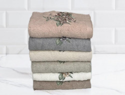 Набор полотенец махровых хлопковых с вышивкой KARVEN ELIT H7000 GELINCEK 50х90 (6шт)