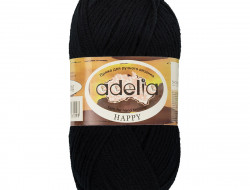 Пряжа ADELIA HAPPY №02 черная 100% акрил, 10 шт х 50 гр, 128 м +/- 7 м