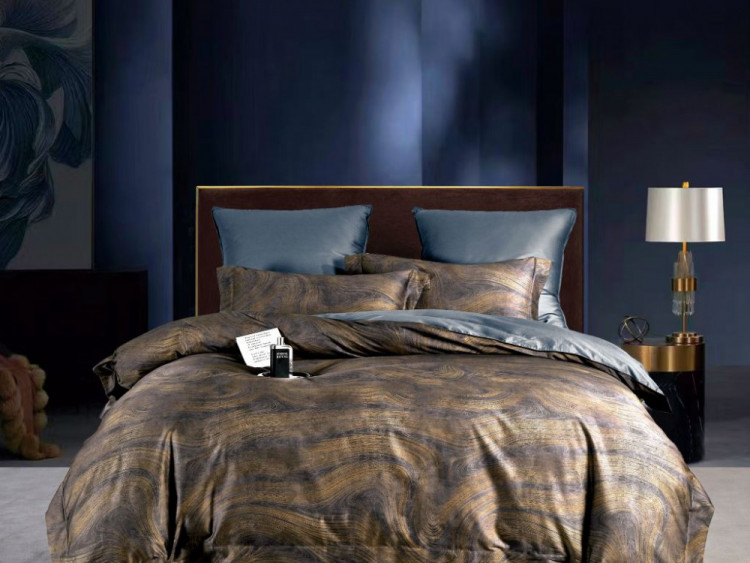 Постельное белье из египетского хлопка Premium ASABELLA Мрамор дюн 50х70 (1шт) и 70х70 (1шт) 1,5-спальное