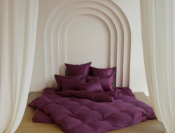 Постельное белье с простыней на резинке 180х200 GERMAN GRASS PURPLE BRILLIANT GRASS 70х70 (2шт) семейное