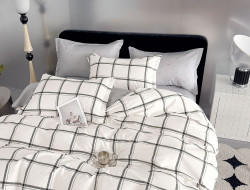 Постельное белье из твил-сатина TANGO клетка 70х70 (2шт) семейное