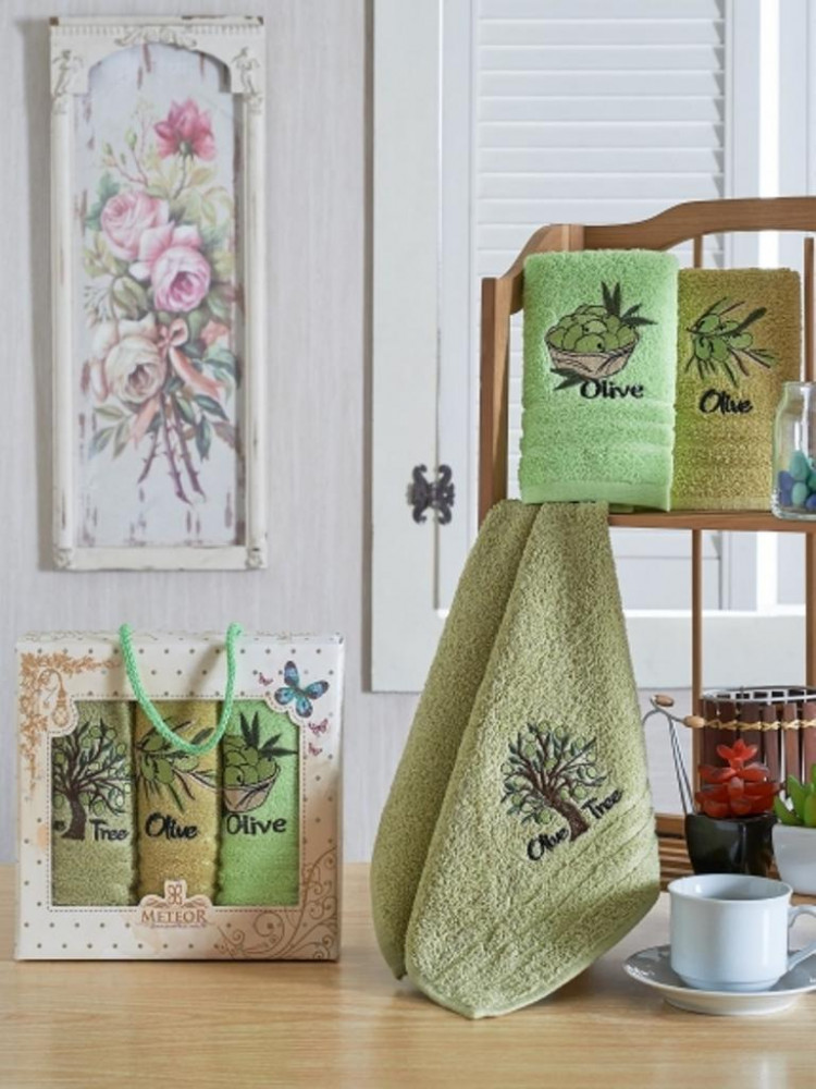 Набор кухонных полотенец ОЛИВКИ 30х50 (3шт)