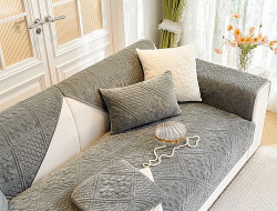 Набор накидок на диван из велюра TANGO SOFA серый 90х160 (1шт), 90х210 (1шт)