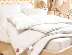 Одеяло пуховое в тике кассетное Легкие Сны КАМИЛЛА 200х220х2 теплое