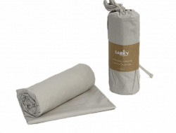 Простыня на резинке из ранфорса SAREV P950 V52 BEJ 100х200х35 с наволочкой 50х70