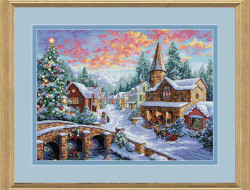 Набор для вышивания DIMENSIONS 08783 Праздничная деревушка 41x30 см