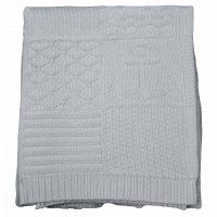 Плед детский из хлопка и акрила BELPOL FISH серебряный 110х140