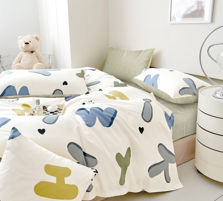 Постельное белье из твил-сатина TANGO буквы 50х70 (2шт) 1,5-спальное