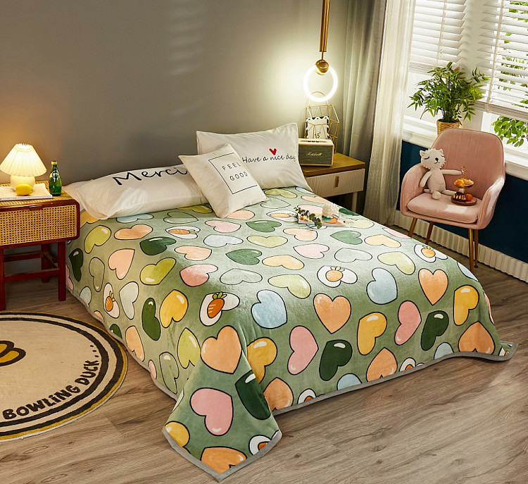 Плед из микрофибры TANGO ФЛАНЕЛЬ Яркие сердечки 200х220