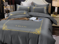 Постельное белье из сатина с вышивкой KARVEN N008-659 50х70 (2шт), 70х70 (2шт) евро