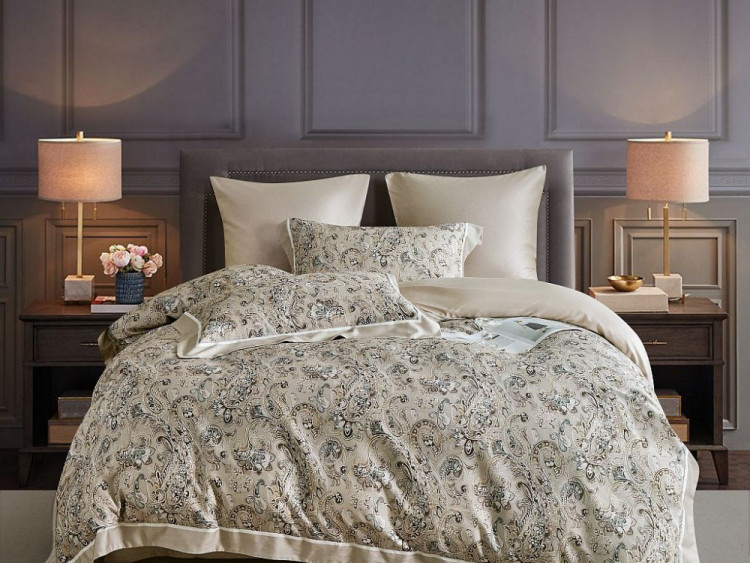 Постельное белье фланелевое из тенсела ASABELLA Пейсли 50х70 (2шт), 70х70 (2шт) семейное