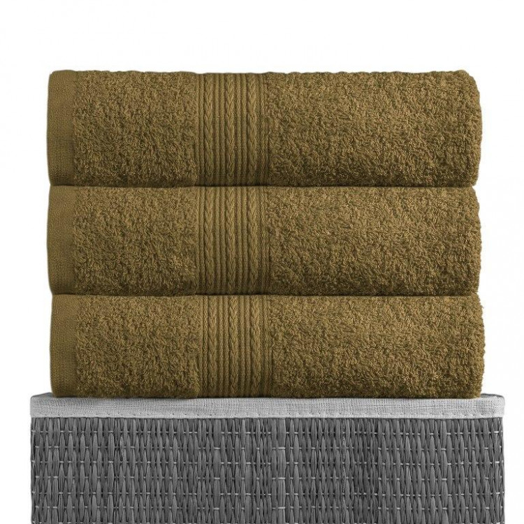 Полотенце махровое BAYRAMALY темно-оливковое 70х140