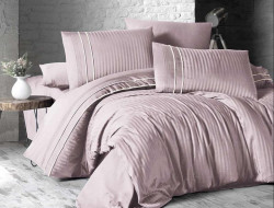 Постельное белье из сатина де люкс KARVEN N045 STRIPE STYLE POWDER 50х70 (2шт), 70х70 (2шт) семейное