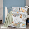 Постельное белье для малышей из сатина с пледом KARVEN 3D DIGITAL D040 SAFARI BABY