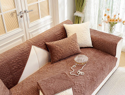 Набор накидок на диван из велюра TANGO SOFA коричневый 90х160 (1шт), 90х210 (1шт)