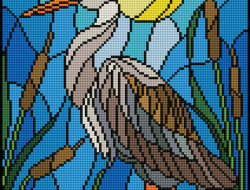 Кристальная (алмазная) мозаика ФРЕЯ ALV-118 Цапля в камышах. Витраж