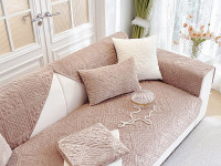 Набор накидок на диван из велюра TANGO SOFA светло-коричневый 90х160 (1шт), 90х210 (1шт)