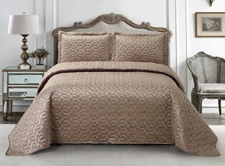 Покрывало с наволочками тонкое из велюра TANGO ROMBI ROM-03 240х260