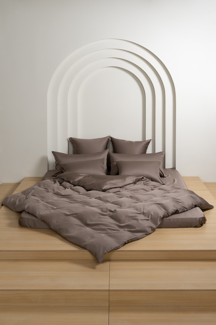 Постельное белье с простыней на резинке 160х200 GERMAN GRASS HAVANA BROWN BRILLIANT GRASS 50х70 (2шт), 70х70 (2шт) евро