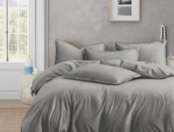 Постельное белье из люксового сатина АЛЬВИТЕК ОCA-004 серое 70х70 (2шт) 1,5-спальное